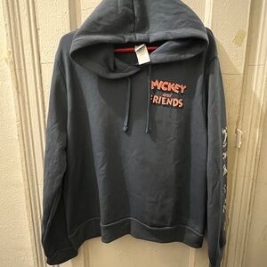 Disney Mickey & Friends Blue Hoodie mens Sz large brand new with tags